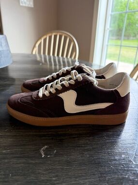 Dolce Vita Brown Suede Sneakers with White Accent